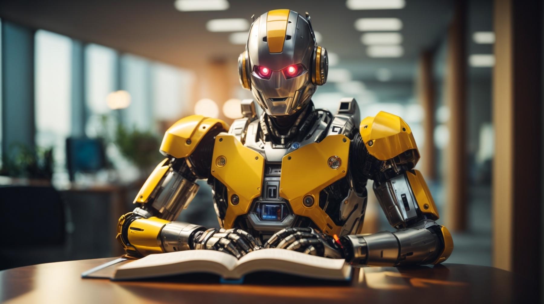 Робот читает книгу